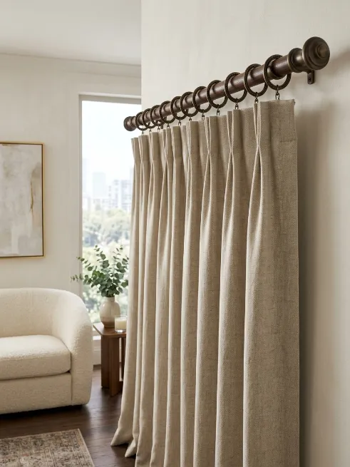 Add curtain rings for smoother movement