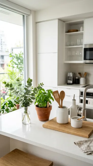 Add fresh greenery to the kitchen