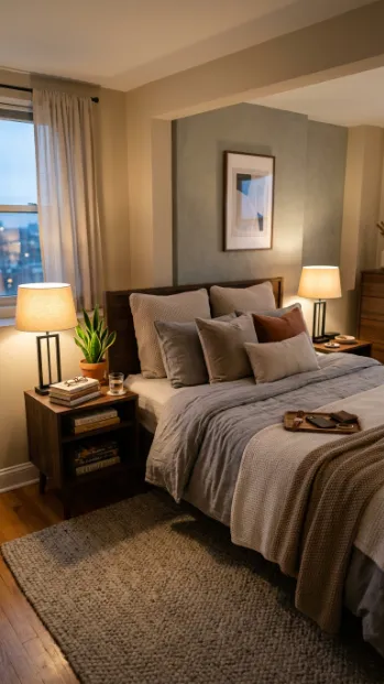 Add two nightstands with individual styling