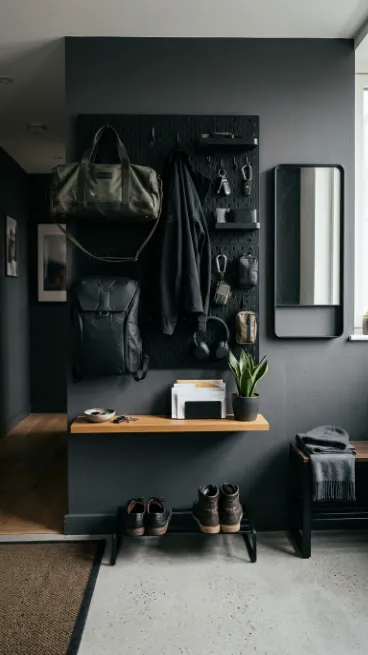 Add wall mounted storage for gear