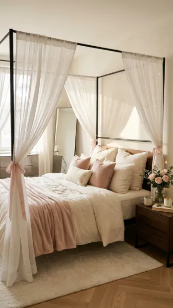 Add a canopy or curtain over the bed