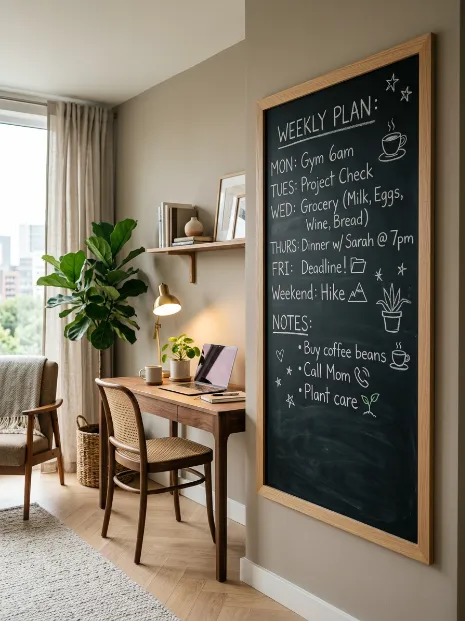 Add a chalkboard or whiteboard wall
