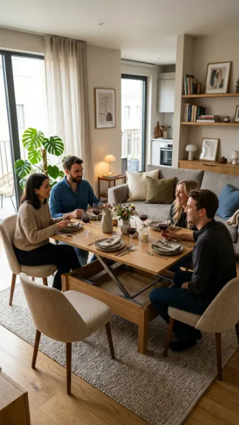 Add a convertible coffee table