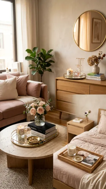Add a decorative tray to every surface