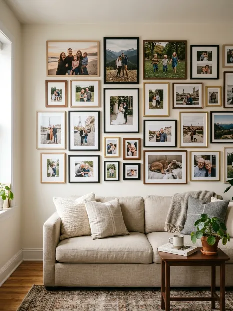Add a family or travel photo wall