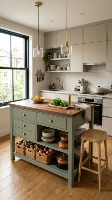 Add a kitchen island with storage