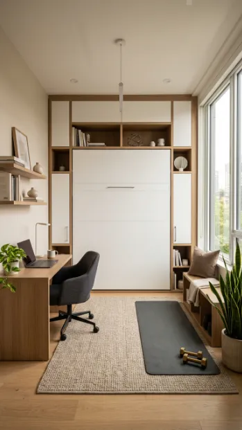 Add a murphy bed to free up floor space
