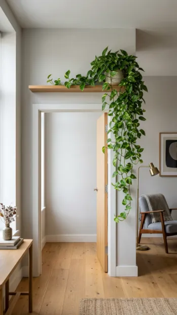 Add a plant shelf above a doorway