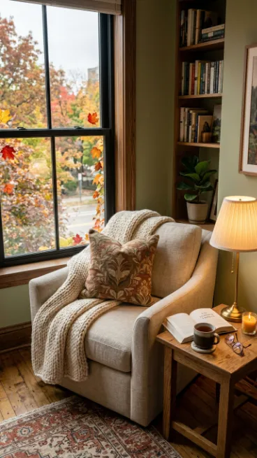 12. Add a Reading Nook With Warm Layers