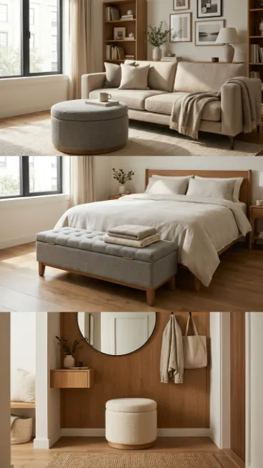 Add a storage ottoman to every room