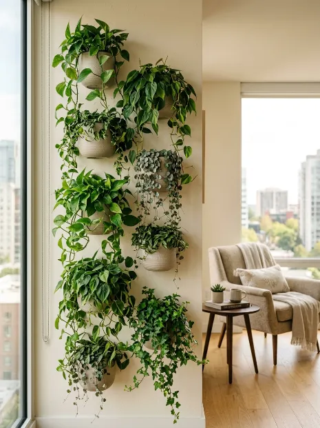 Add a wall mounted plant display