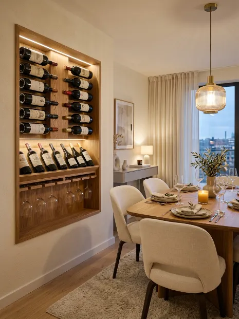 Add a wall mounted wine rack