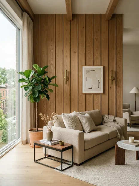 Add a wood panel accent wall