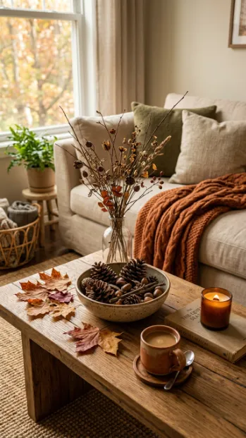5. Bring In Natural Elements Like Pinecones and Branches