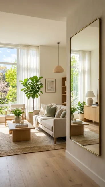 Bring in natural light with mirror placement