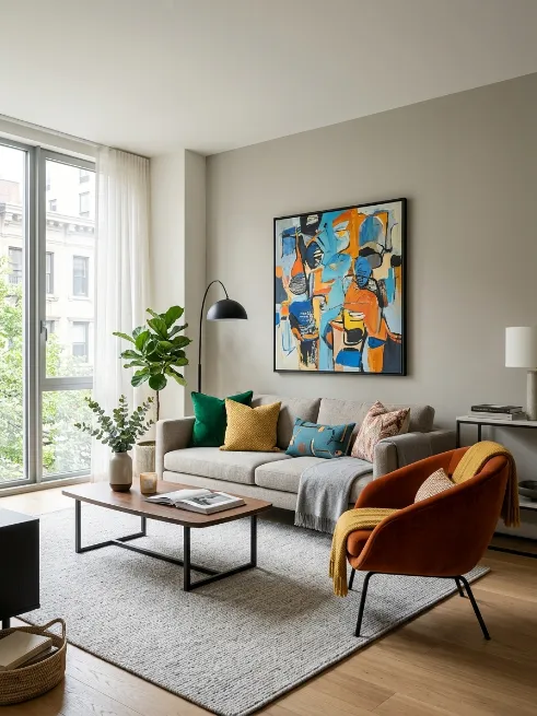 Build around a neutral base with bold accents