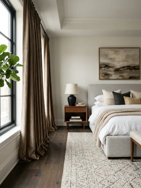 Choose curtains that puddle slightly on the floor