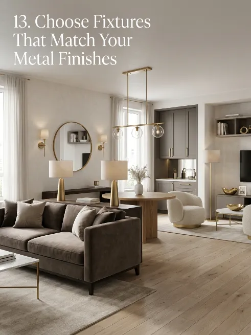 Choose fixtures that match your metal finishes