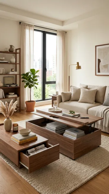Choose furniture with built in storage