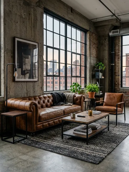 Choose leather furniture for contrast