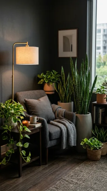 Choose low light plants for dark corners