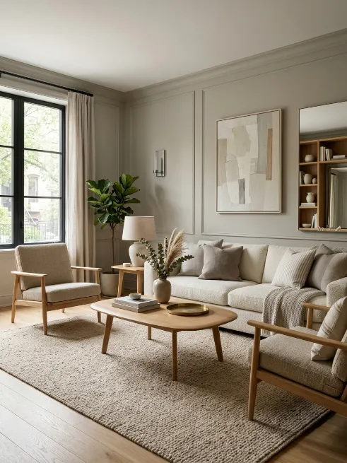 Choose rug colors that complement your walls