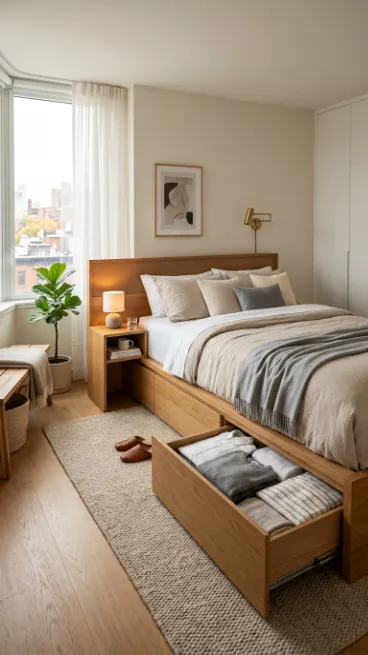 Choose a bed frame with drawers