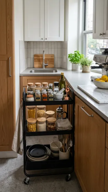 Choose a rolling cart for flexible storage