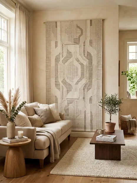 Hang curtains as wall art