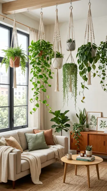 Hang plants from the ceiling