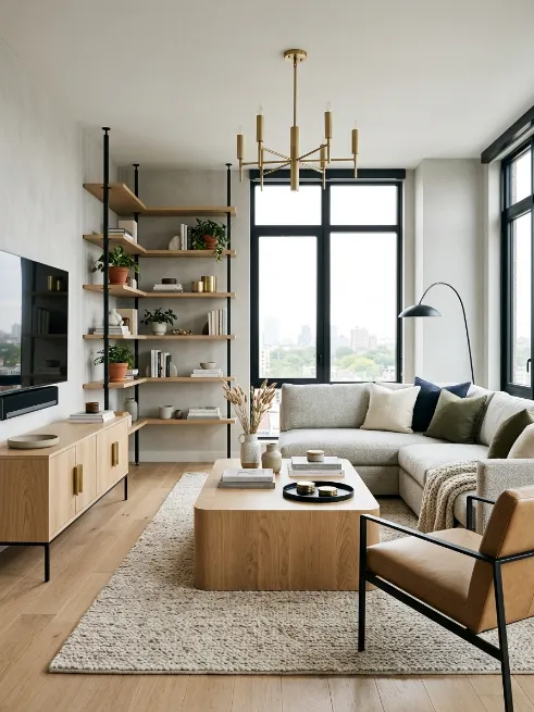 Mix metal and wood finishes