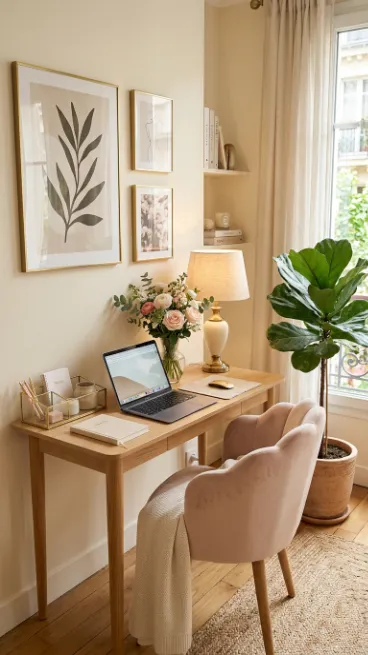 Style a feminine home office corner