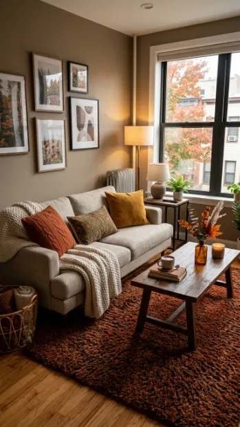 6. Swap Lighter Rugs for Warmer Textures
