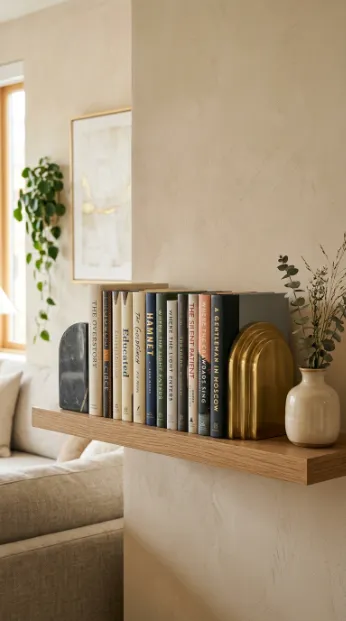 Use bookends for a polished look