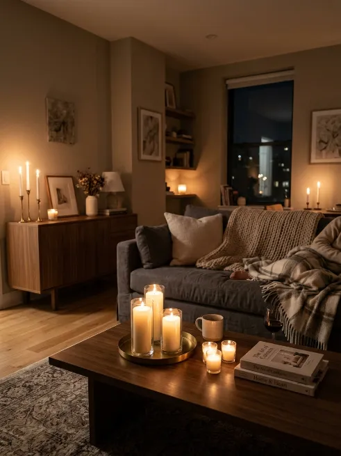 Use candles to add flicker and warmth