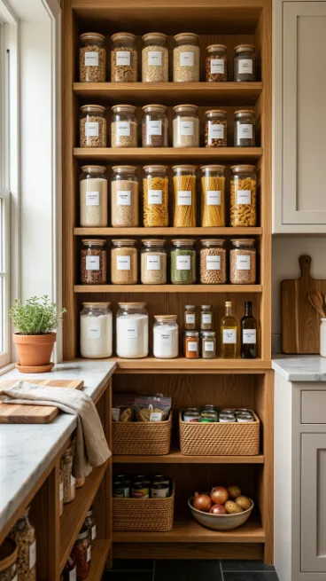 Use clear containers in the kitchen