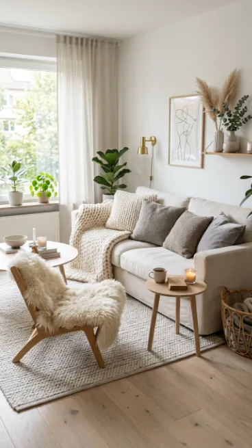 Use cozy textiles for warmth