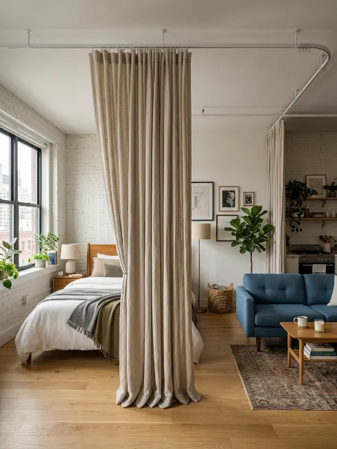Use curtains as room dividers