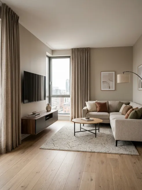 Use curtains to frame a nearby window