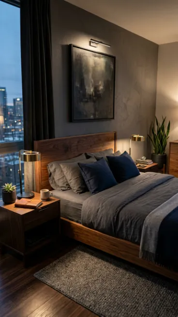 Use dark wood furniture for warmth