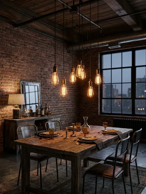 Use edison bulbs for warm exposed lighting