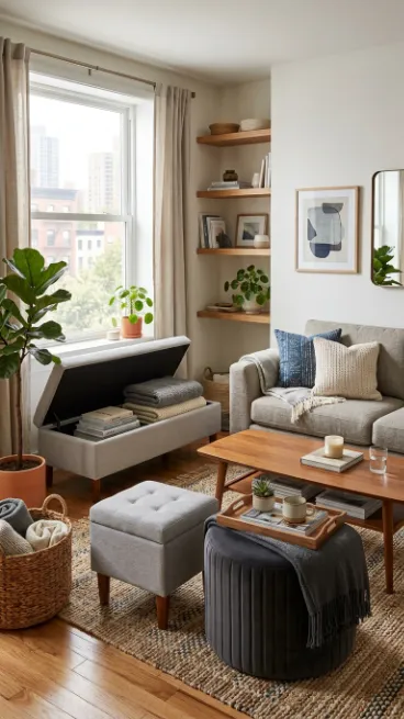 Use furniture with built in storage