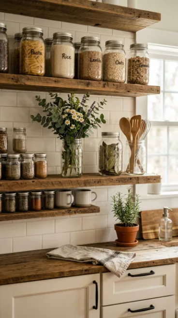 Use mason jars for storage or decor