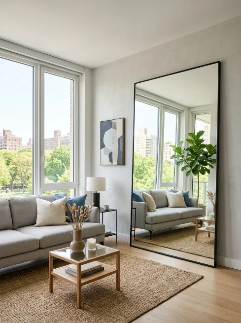 Use mirrors to expand small rooms
