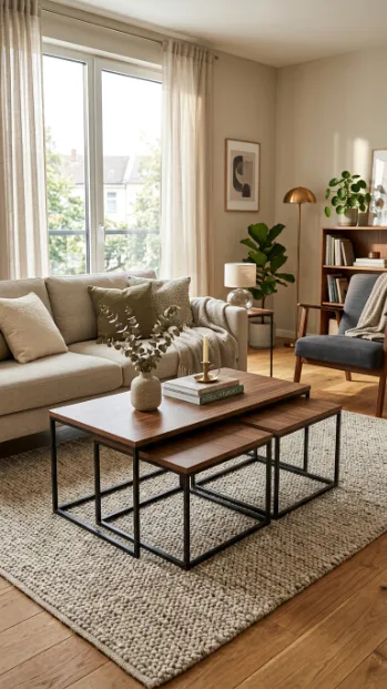 Use nesting tables instead of one large coffee table
