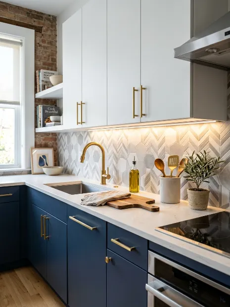 Use peel and stick tile for a kitchen or bathroom accent
