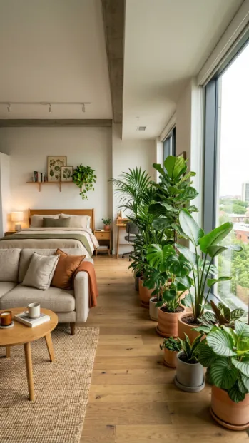 Use plants to divide studio spaces