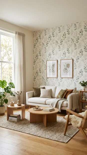 Use removable wallpaper on one wall