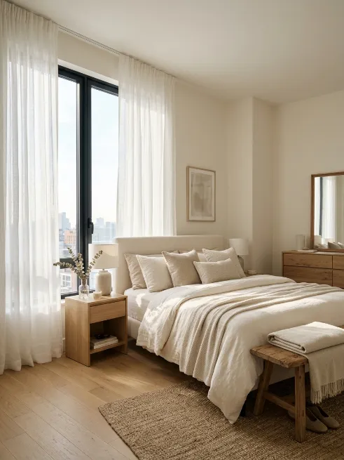 Use sheer curtains for soft filtered light