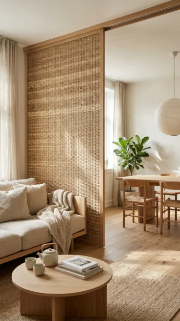 Use sliding or woven room dividers